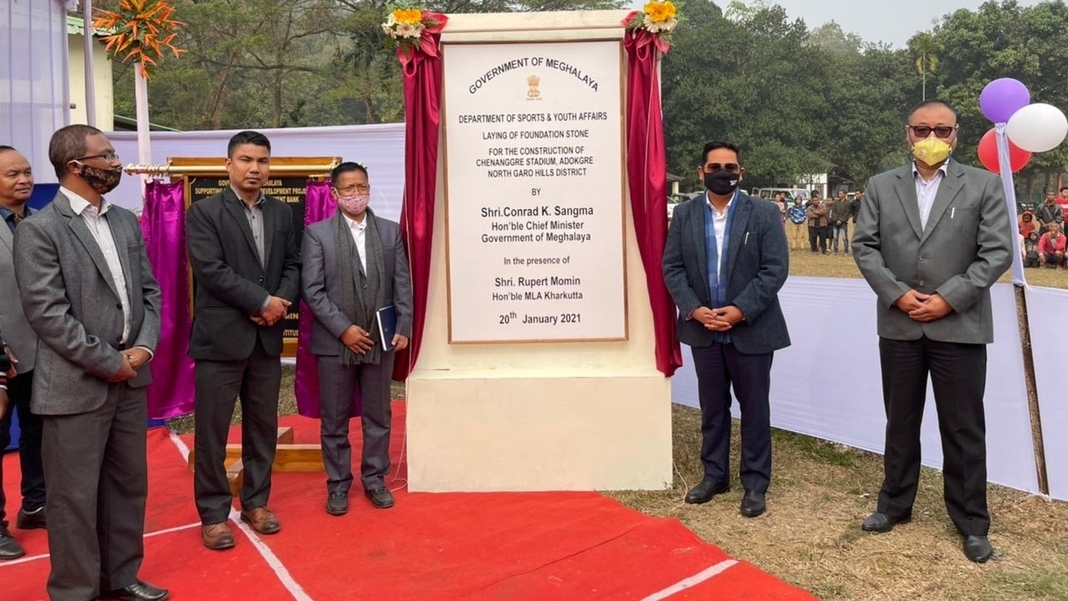 Meghalaya CM lays foundation for Chenanggre Stadium in Adokgre