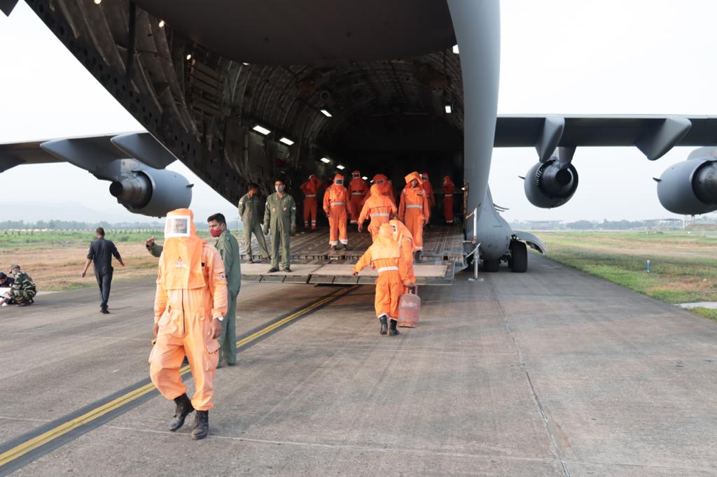 Cyclone Yaas : Eight  NDRF teams from Guwahati  leave for Rescue operations in  Odisha.