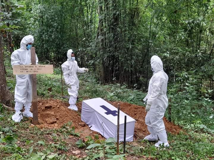 First child to lose her life to covid in east garo hills is laid to rest on Tuesday.