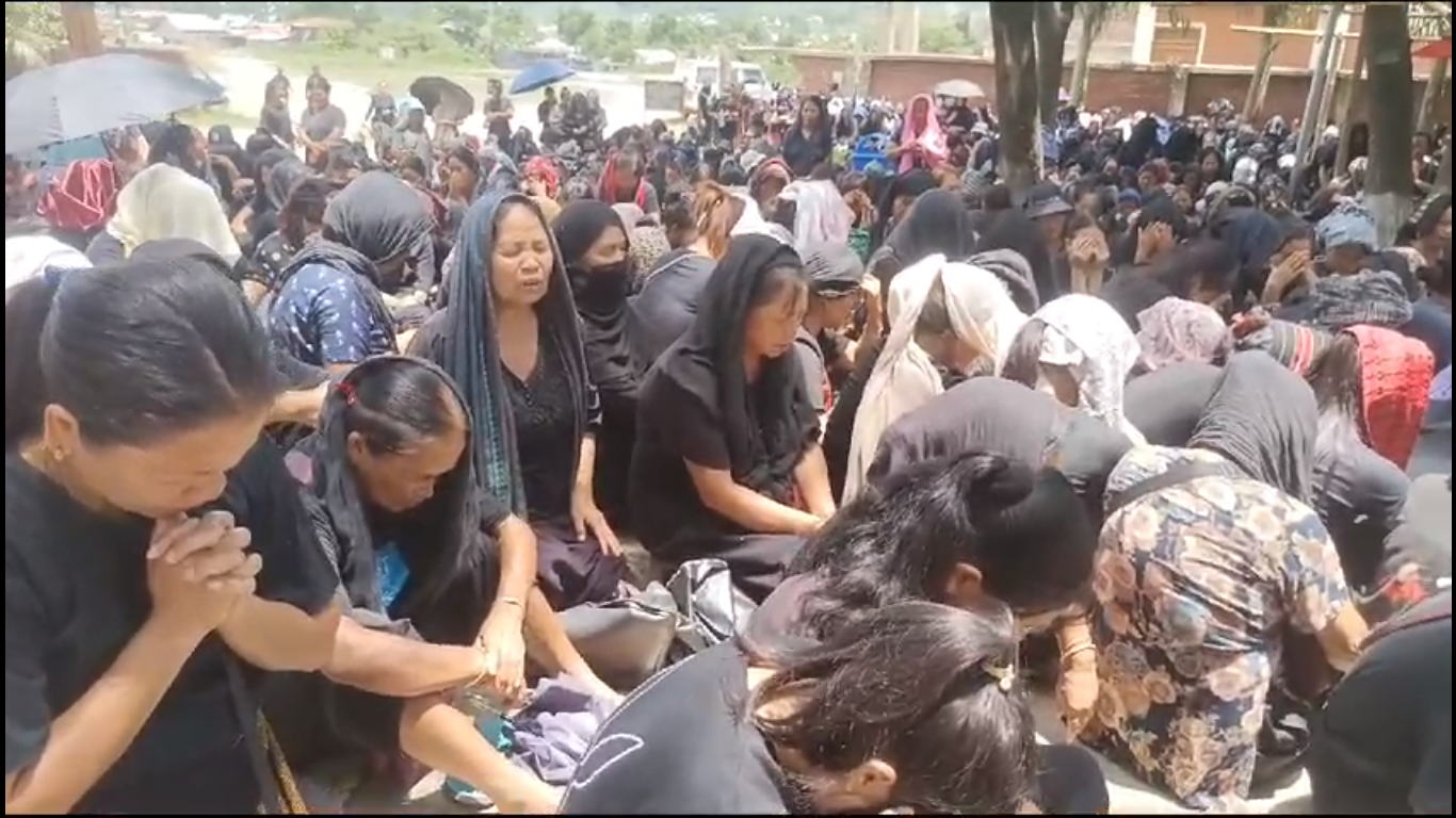 Manipur: Women stage sit-in dharna at 3 separate locations to honour ethnic violence victims