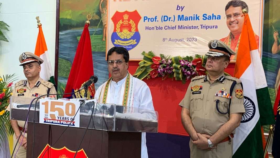 Tripura Police running with 40% less manpower but commitment to tackle drugs, Rohingya infiltration and mafia: CM Saha