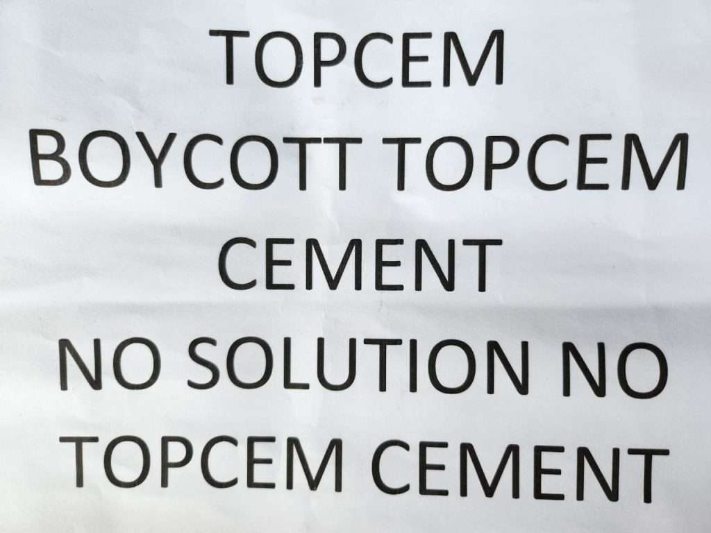 HITO put up stickers on shops across West Jaiñtia Hills prohibiting sale of Topcem cement 