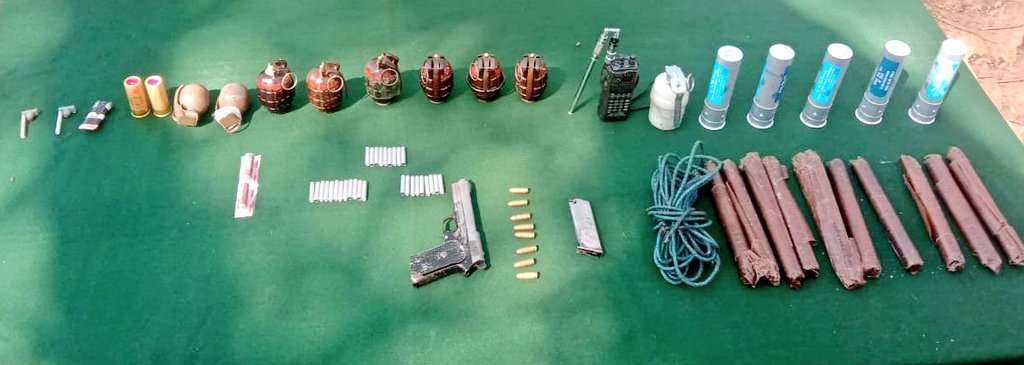 Manipur: Huge cache of arms, ammunition & war like store recovered in Thoubal