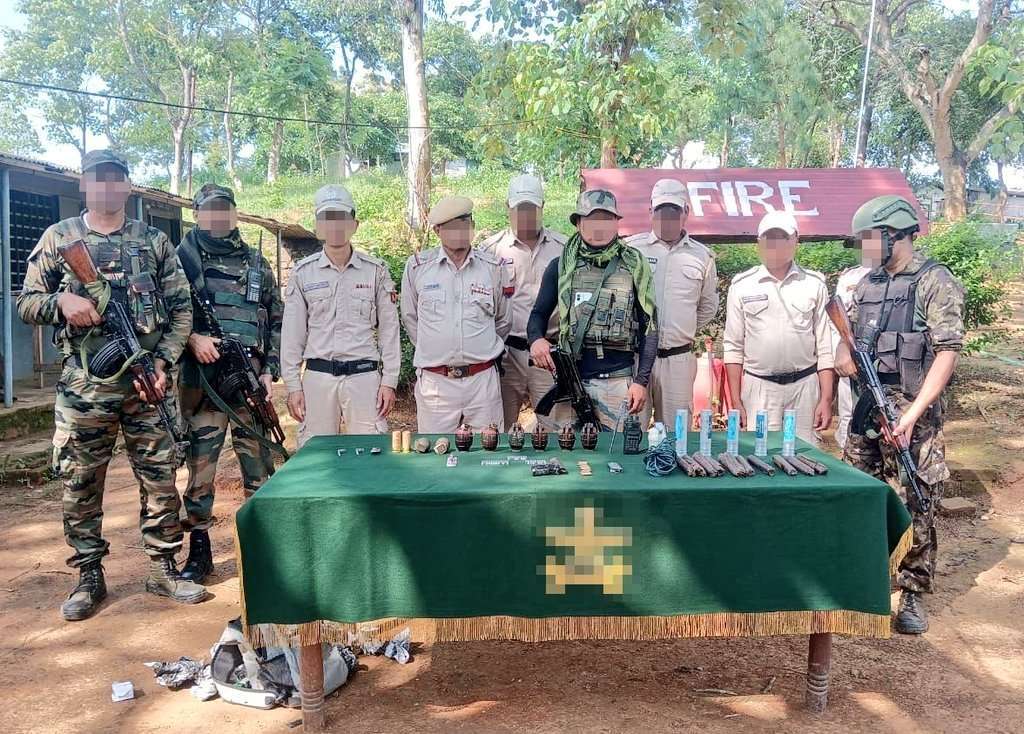 Manipur: Huge cache of arms, ammunition & war like store recovered in Thoubal