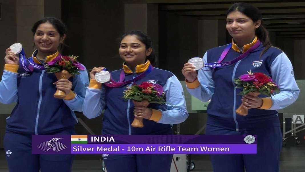 India wins first medal of Asian Games 2023 as women’s 10m air rifle team bags silver