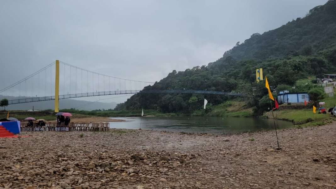 During the inauguration ceremony presided over by Masan War, who is the secretary of the village, it was informed that the bridge will help farmers cross the river during monsoons.