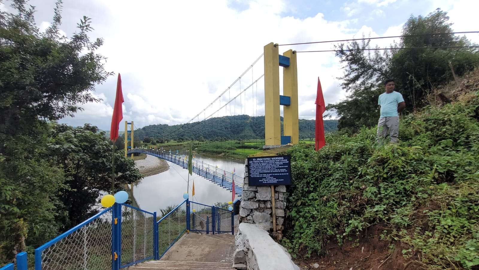 Jowai MLA inaugurates suspension foot bridge across the Myntdu River in WJH