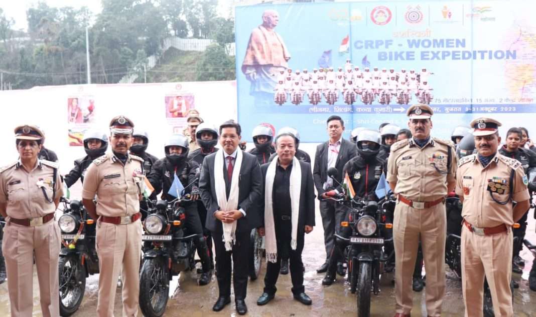 CRPF’s women bikers take-off for cross-country expedition from Shillong, Conrad salutes ‘Nari Shakti’
