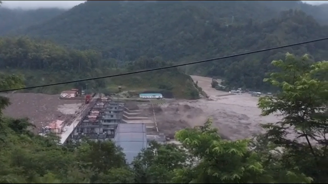 Cloudburst in Sikkim has caused severe flash floods and significant damage to the dam at Chungthang.