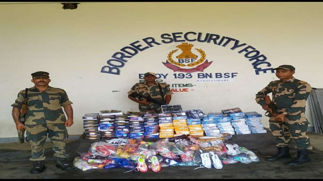 BSF seizes eyewear and footwear worth Rs 11 Lakh from International Border meant to be smuggled to Bangladesh