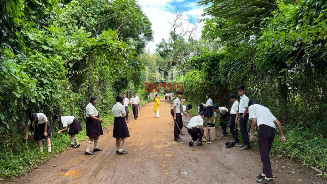 Photo Story: Nokrek Heights School students, teachers, and office staff clean approach area in Tura