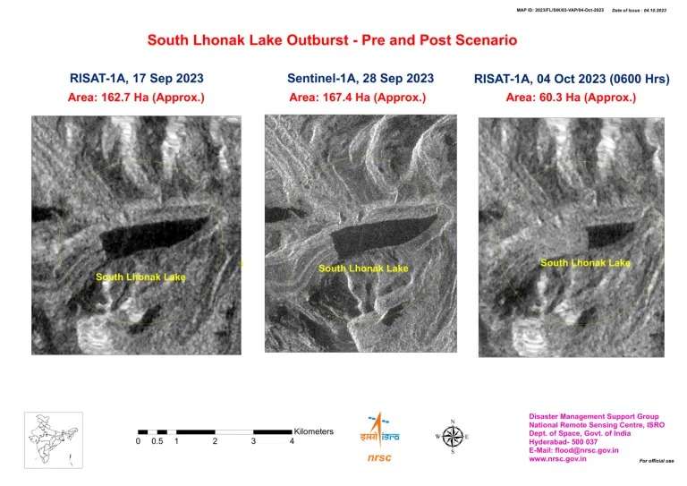 Sikkim’s glacial lake led to flash floods? ISRO’s satellite images shows drastic change; Explained in Details
