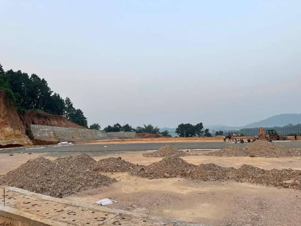 Conrad inspects under-construction track and field stadium in Tura