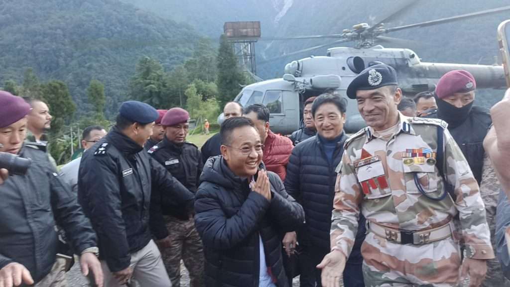 Sikkim flash flood: CM Prem Singh Golay reaches Chungthang, takes stock of relief effort