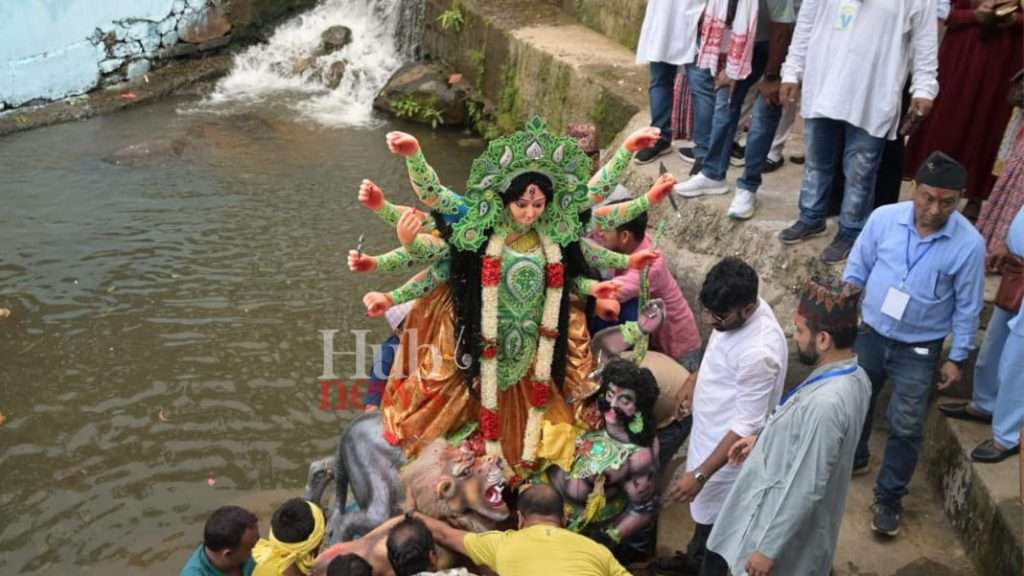 Devotees in Tura give an emotional send-off to Maa Durga