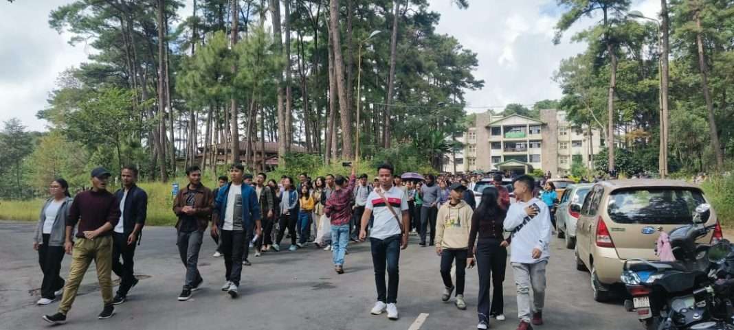 NEHUSU boycotts classes and march against adamant attitude of VC