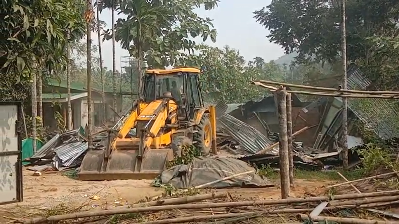 Assam: Eviction drive in Palasbari continues, several buildings demolished