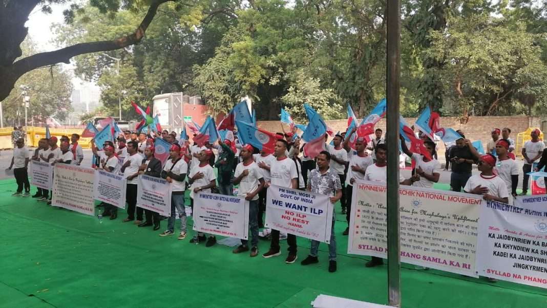 HANM demonstrates in Delhi for ILP, Khasi Language recognition & border resolution