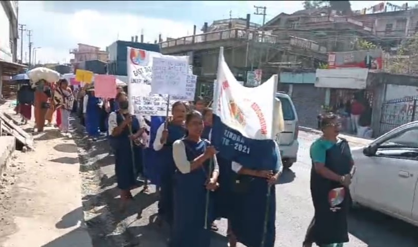 Meghalaya’s ASHA workers protest in Jaintia Hills