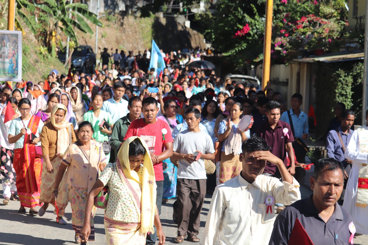Garo Hills Catholics celebrate Annual Eucharistic procession service