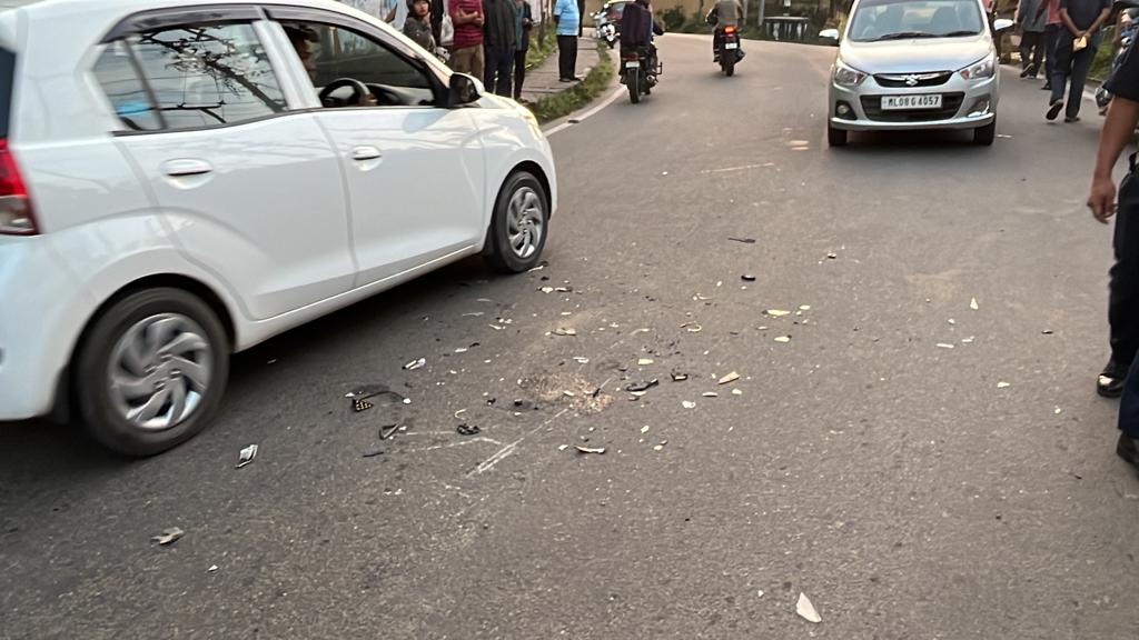 Head-on collision between Scooty and Maruti Alto in Tura 