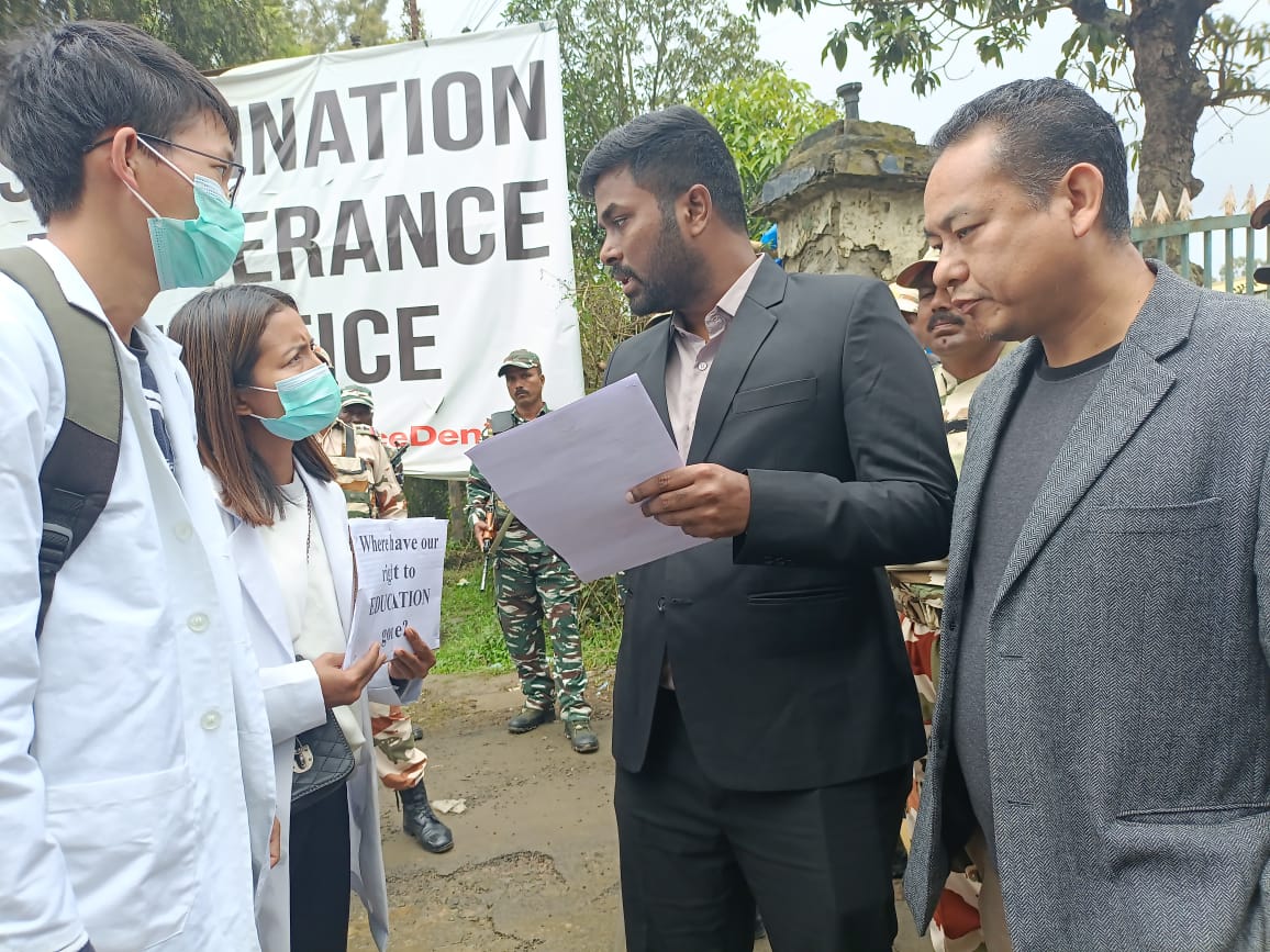 Manipur: Displaced medical students stage protest demanding online classes 
