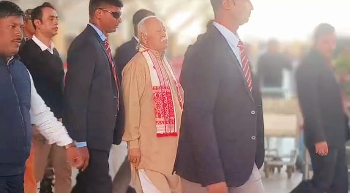 RSS chief Mohan Bhagwat reaches Assam over religious conversions in Majuli