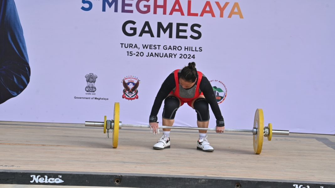 5th Meghalaya Games | Day 3 | Ri Bhoi and South West Khasi Hills share spoils in women weightlifting