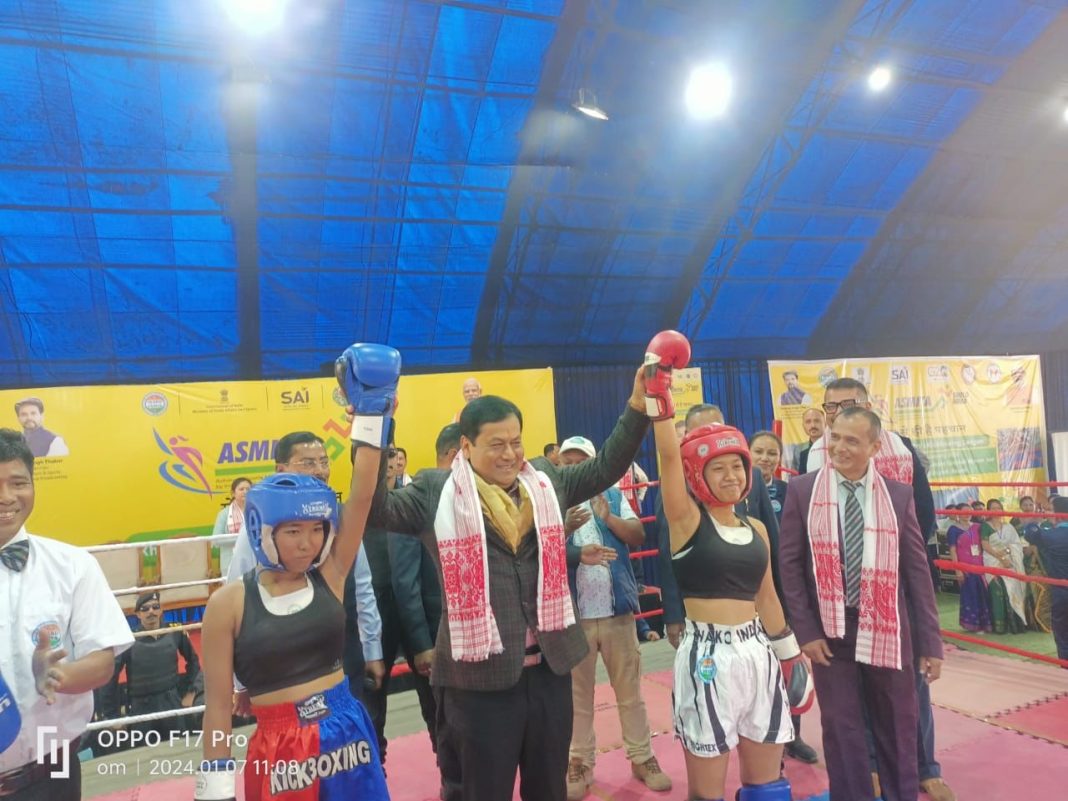 Minister Sonowal inspires athletes and advocates wellness at Khelo India Women’s kickboxing league in Dibrugarh