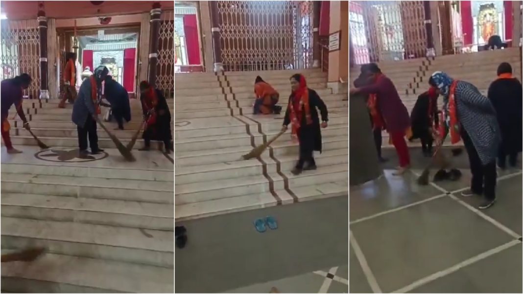 State Mahila Morcha cleans Shillong's Mandir Parisar ahead of Shree Ram Mandir Pran Pratishtha ceremony