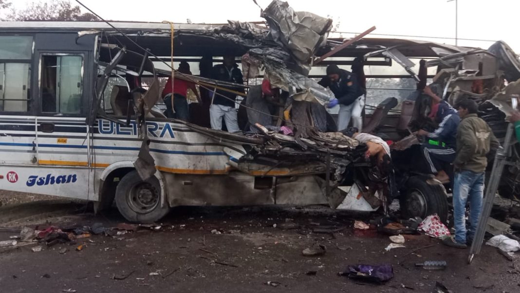 Tragic collision in Assam's Golaghat: 12 Dead, dozens injured in bus-truck crash