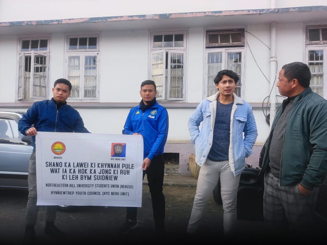 Protest in Shillong as HYC and NEHUSU demand swift release of scholarships for 2022-2023