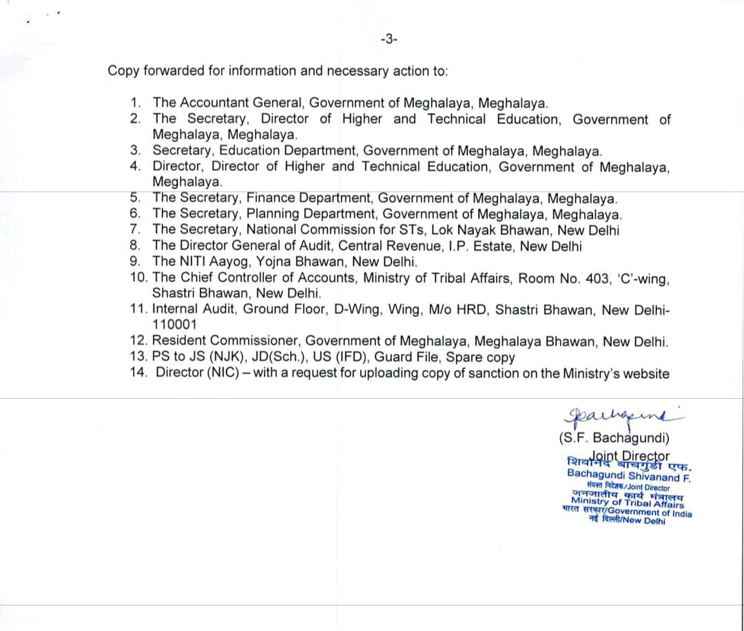 Centre releases funds for 2nd instalment of post matric scholarships for ST students of Meghalaya