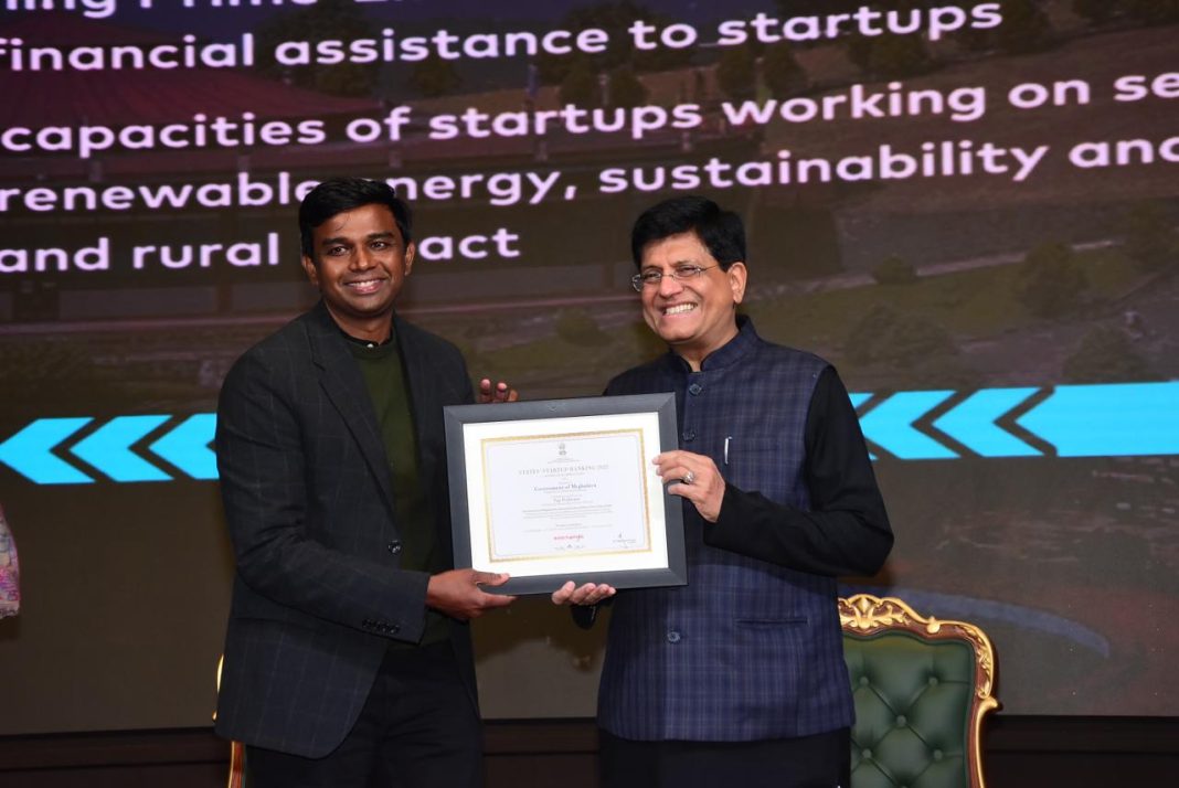 Meghalaya's startup excellence recognised; honored as 'Top Performer' in States' Startup ranking 2022