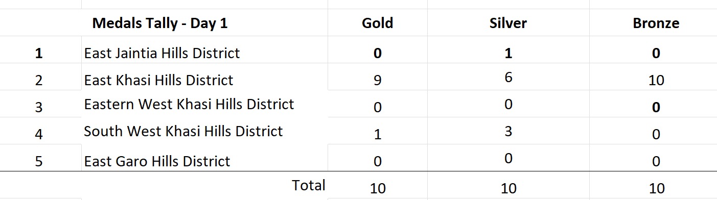 Meghalaya Games 2024| Swimming| East Khasi Hills takes top spot with 25 medals, including 9 gold 