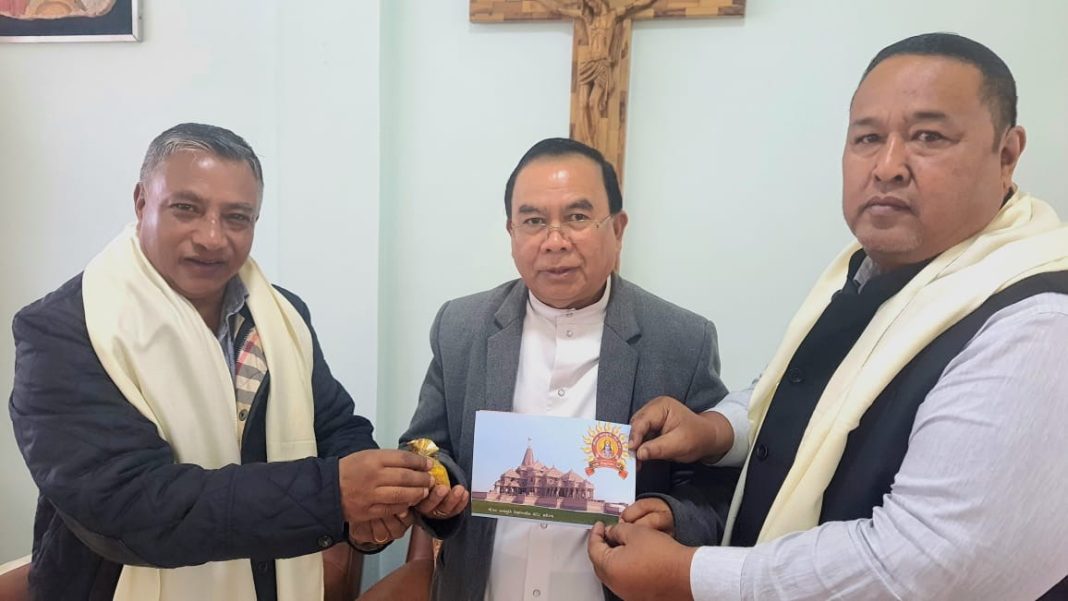 BJP delegation extends akshat and invitation for Shree Ram Mandir to Archbishop Victor Lyngdoh in Shillong