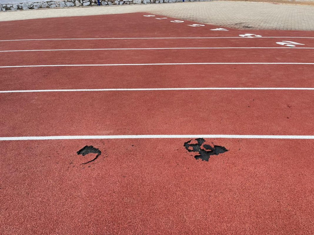 A day after end of athletics events, miscreants destroy portion of Tura Track & Field Stadium