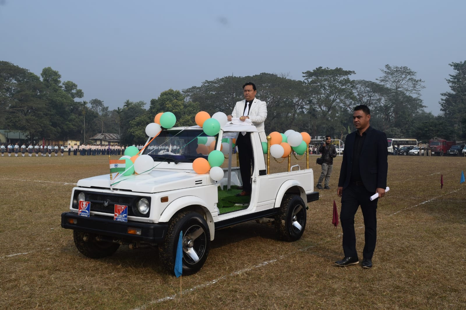 Dy. Chief Minister Sniawbhalang Dhar unfurls National Flag at the 75th Republic Day in Resubelpara