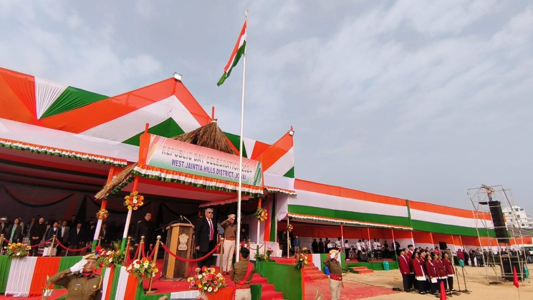 Republic Day celebrations in Jowai and Amlarem: Flag hoisting, parades, and recognitions
