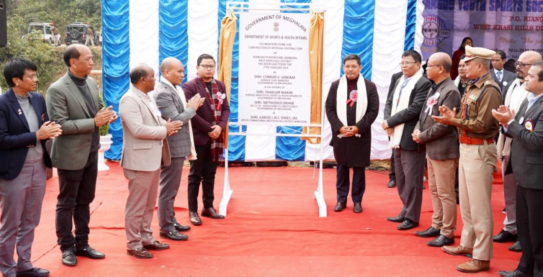 Boosting sports infra in rural Meghalaya; Base laid for Artificial Turf in West Khasi Hills