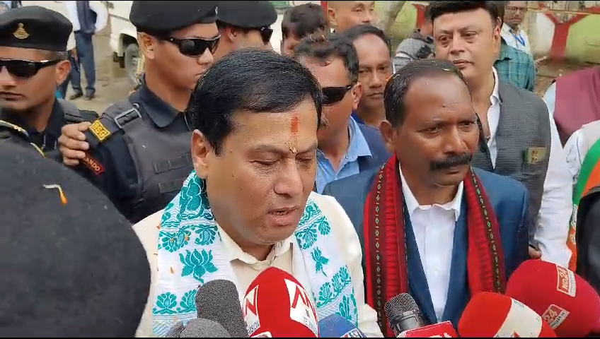 Union Minister Sarbananda Sonowal nomination file ka•a