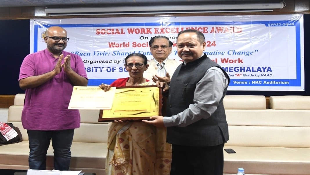 Padma Shri Parbati Barua receives USTM Social Work Excellence Award-2024