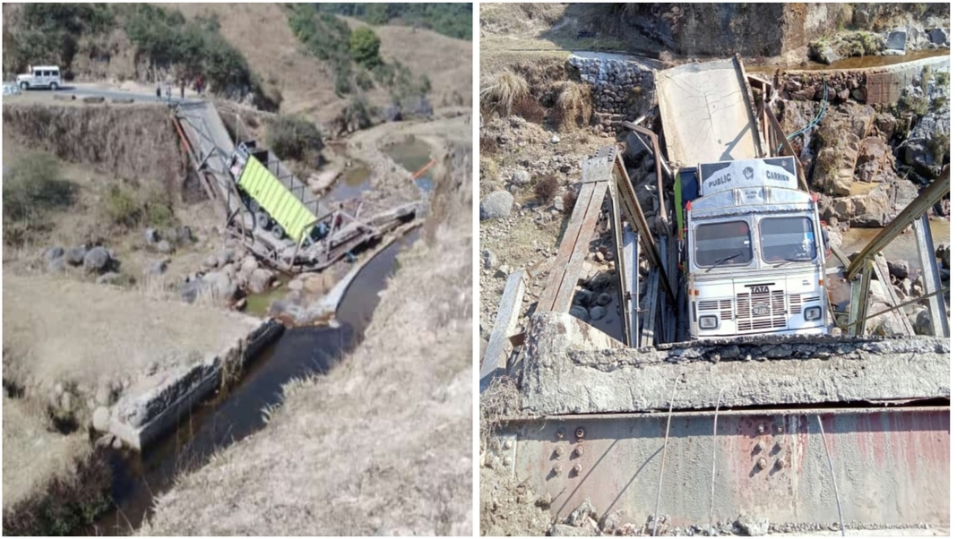 Pariong-Shillong bridge collapse; no casualties reported