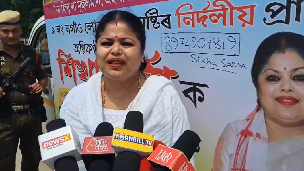 Independent candidate Shikha Sharma campaigns solo in Nagaon