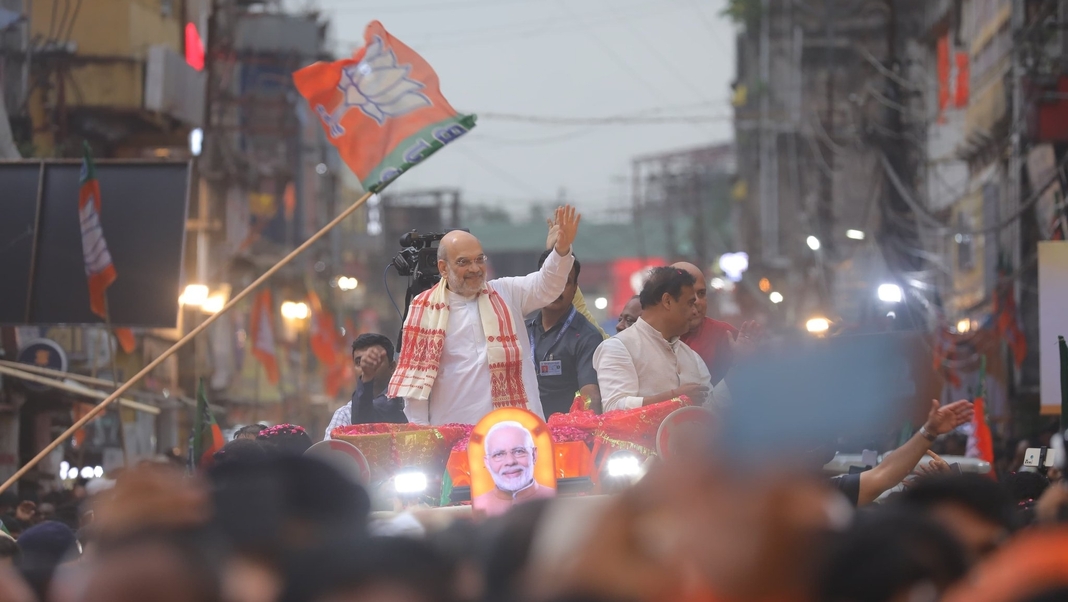 Union Home Minister Amit Shah campaigns in Silchar, conducts massive road show