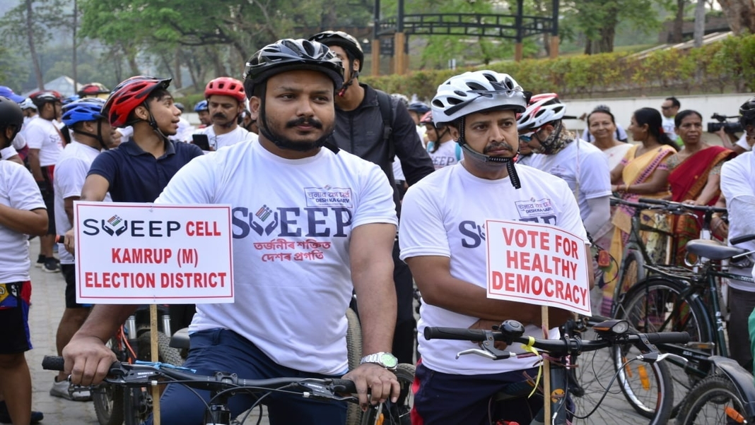 Assam: Cycling Rally Held in Kamrup Metropolitan to Boost Voter Awareness
