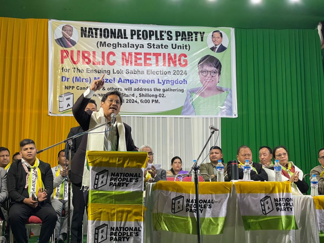 Conrad rallies for Ampareen Lyngdoh; seeks people’s mandate for good governance