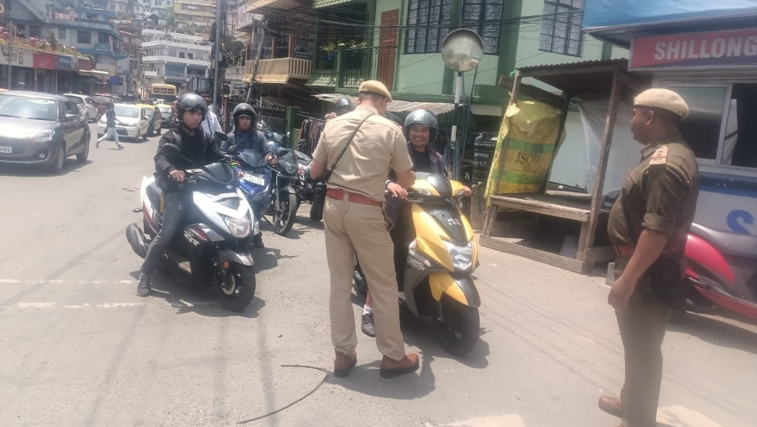 Shillong Traffic conduct two-wheeler checking to crack down reckless riding and illegal modifications