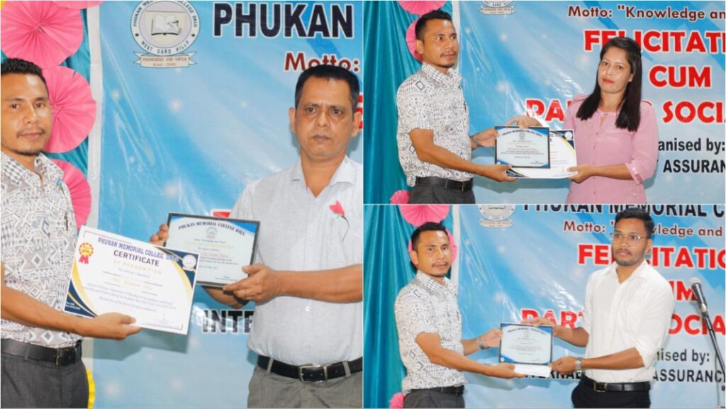 Phukan Memorial College felicitates topper, organises a send off for out going students