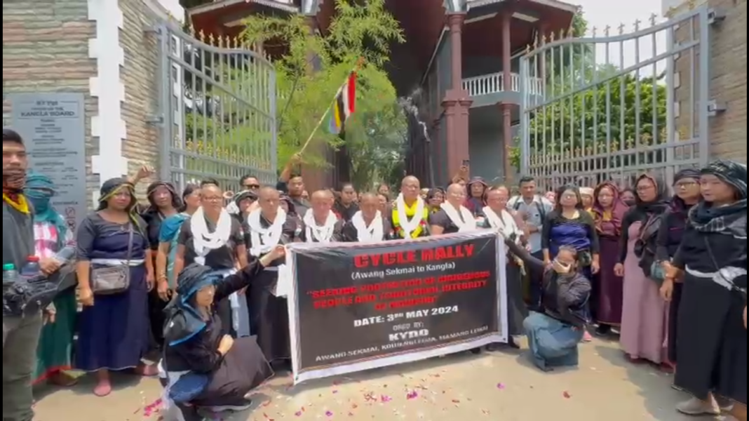 Seven women shave their head, take out 19 km cycle rally to mark a year of violence, urge for peace in Manipur